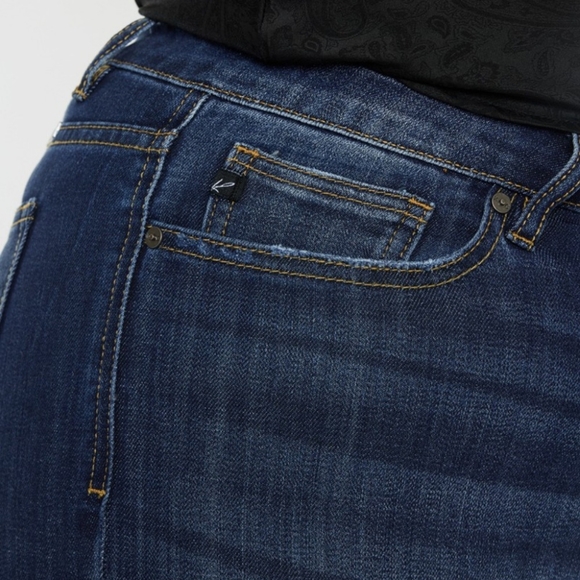 KanCan Flare Mid-Rise Waist Jeans Wide Distressed Classic Slim Fit Denim Pants - Picture 4 of 16